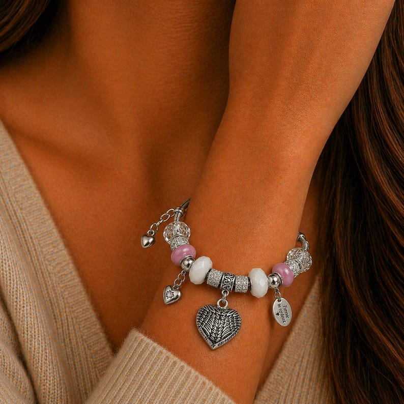 Forever in My Heart Memory bracelet, Silver - - LadybugfeetDesigns -