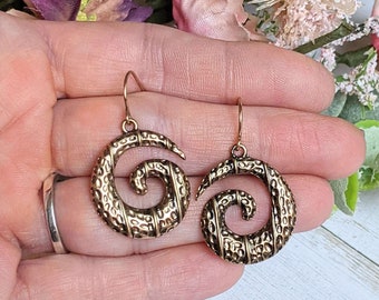 Rose Gold Swirl Earrings