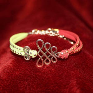 Unalome/Triple Infinity Beaded Suede Bracelet - - LadybugfeetDesigns -