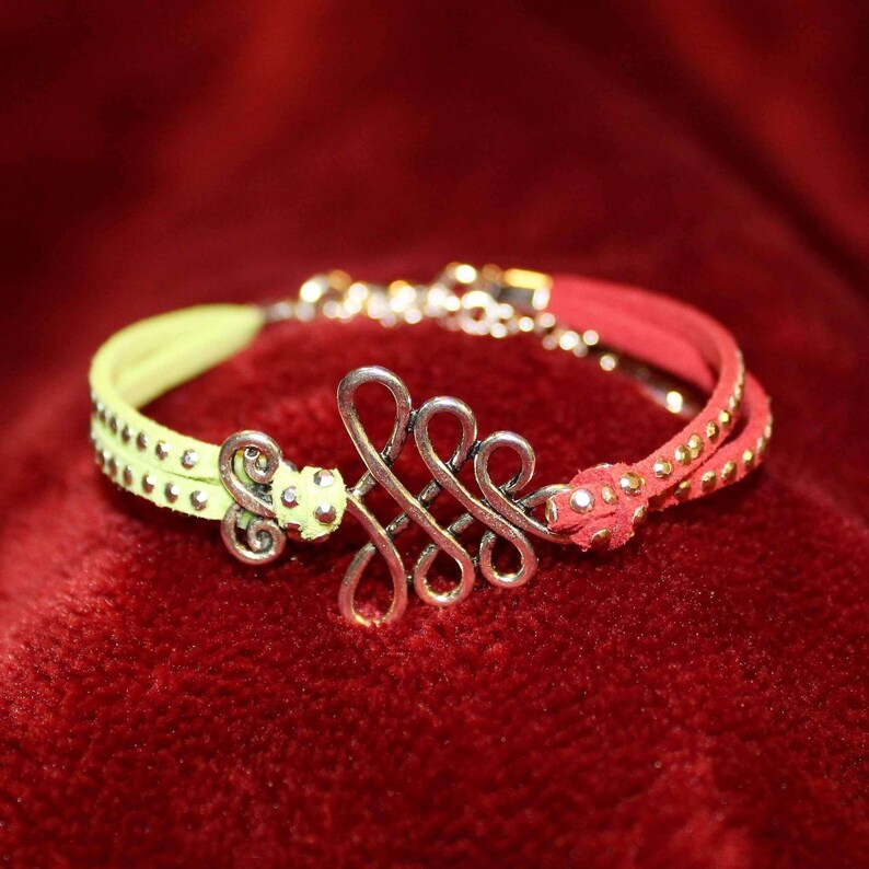 Unalome/Triple Infinity Beaded Suede Bracelet - - LadybugfeetDesigns -