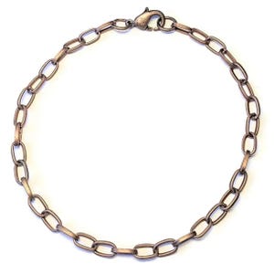 Antique Copper Steel Oval Link Charm Bracelet Base - D.I.Y. - BUILD YOUR CHARM BRACELET!