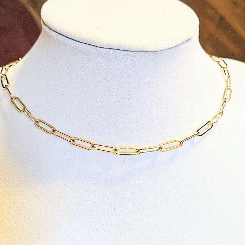 Paperclip Chain necklace, Gold - 18- 24 inch - - LadybugfeetDesigns -