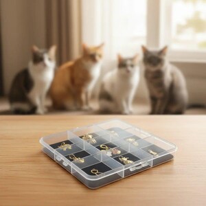 Cat Person Charm Box - 9 pc., Gold - - LadybugfeetDesigns -