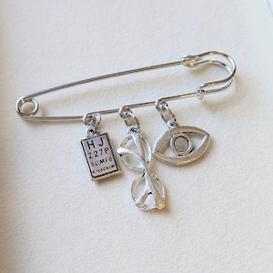 Optometric Asst Safety Pin Brooch, Purse Charm (Copy) - - LadybugfeetDesigns -
