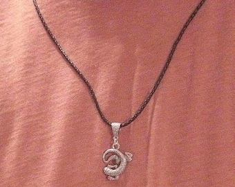 LIZARD Pendant Men's Leather surfer necklace, 24 inch, Unisex