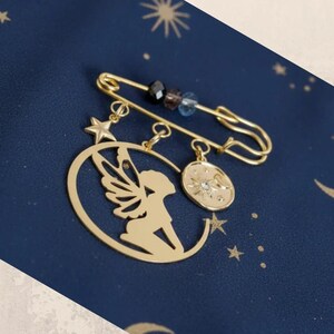 Fairy Safety Pin Brooch, Purse Charm - - LadybugfeetDesigns -