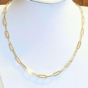 Paperclip Chain necklace, Gold - 18- 24 inch - - LadybugfeetDesigns -