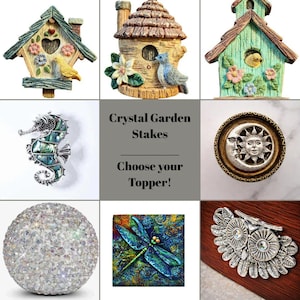 Garden Jewels/ Beaded Crystal Garden stakes/ 12" or 24" Garden Stake/ Suncatcher
