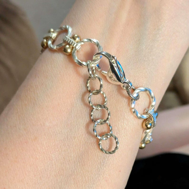 Chunky Two-Tone Chain Bracelet - - LadybugfeetDesigns -