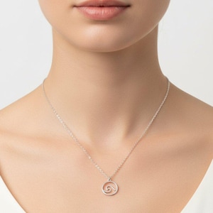 Ocean Wave necklace, 18 inch - Silver - - LadybugfeetDesigns -