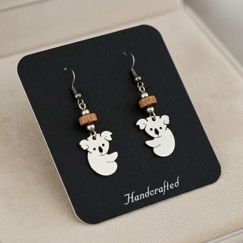KOALA Bear Earrings - - LadybugfeetDesigns -