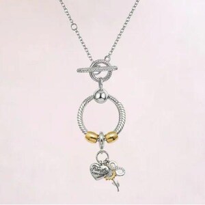 Friends Forever Sunflower Sterling Silver Toggle Charm Necklace, 20 inches - - LadybugfeetDesigns -