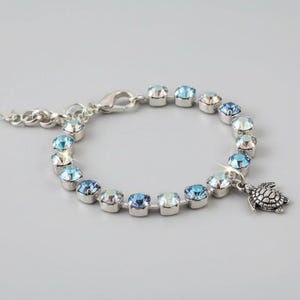Sea Turtle Faceted Crystal Bracelet - - LadybugfeetDesigns -