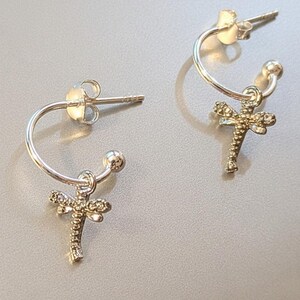 Tiny Dragonfly Mini Hoop Huggie Earrings, Silver- 12mm - - LadybugfeetDesigns -