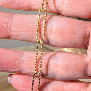 Diamond Cut Paperclip Chain necklace, Gold - 18- 24 inch - - LadybugfeetDesigns -