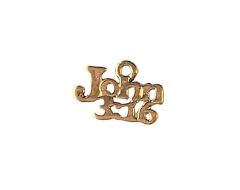 Gold John 3:16 Charm