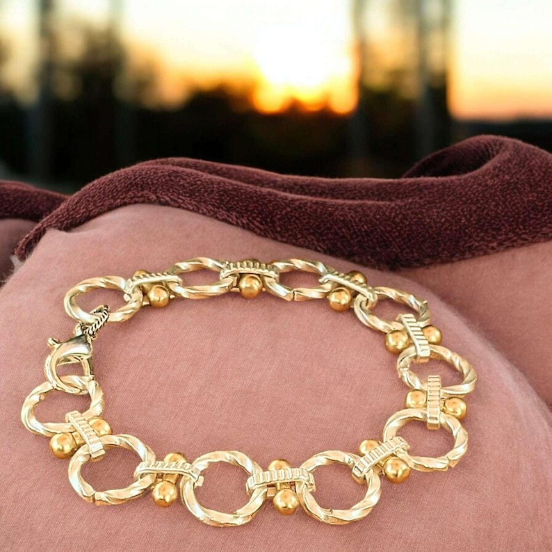 Chunky Two-Tone Chain Bracelet - - LadybugfeetDesigns -