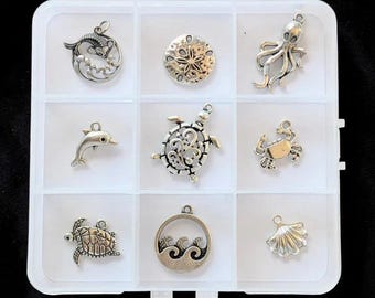 Ocean Lover II Charm Box - 9 pc., Silver