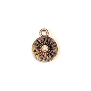 Antique Gold TierraCast® Crescent Moon Face Charm - - LadybugfeetDesigns -