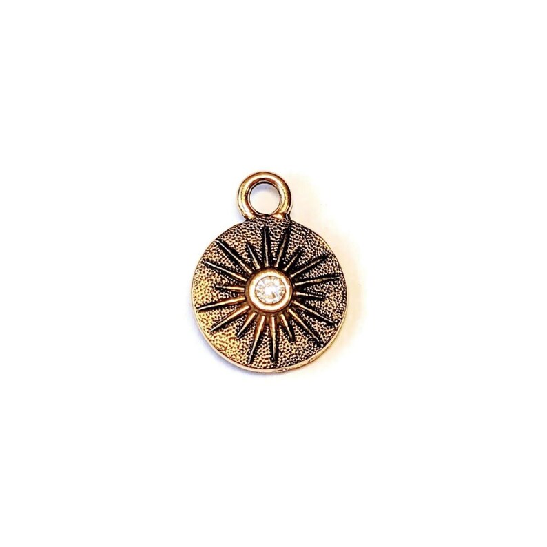 Antique Gold TierraCast® Crescent Moon Face Charm - - LadybugfeetDesigns -