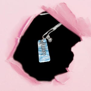 Dream Tag necklace, Sterling Silver - 30 inch - - LadybugfeetDesigns -