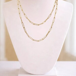 Diamond Cut Paperclip Chain necklace, Gold - 18- 24 inch - - LadybugfeetDesigns -
