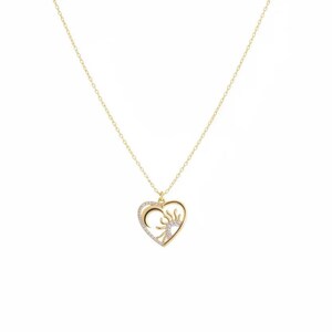 Sun Moon Heart necklace, Gold - 20 inch - - LadybugfeetDesigns -