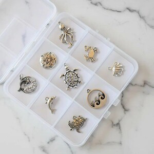 Ocean Lover II Charm Box - 9 pc., Silver - - LadybugfeetDesigns -