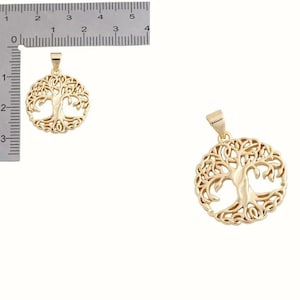 Tree of Life necklace, Gold- 20 inch - - LadybugfeetDesigns -