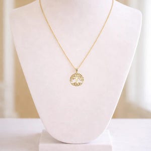 Tree of Life necklace, Gold- 20 inch - - LadybugfeetDesigns -