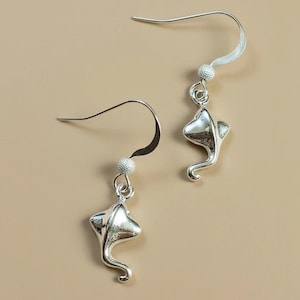 Manta Ray Sterling Silver dangle earrings - - LadybugfeetDesigns -