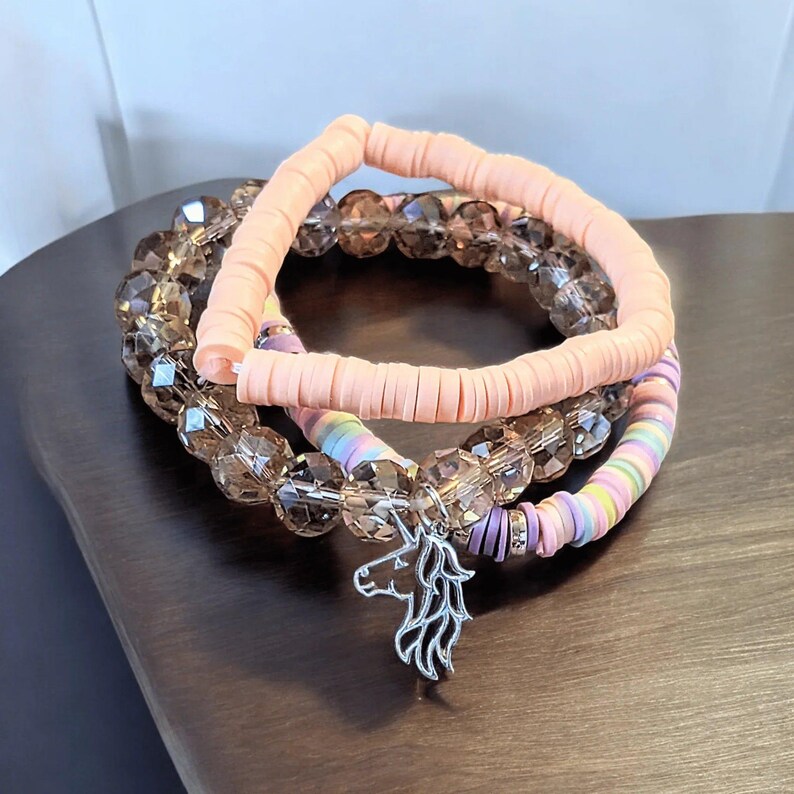 Unicorn Dream Stretch Bracelet Stack - - LadybugfeetDesigns -