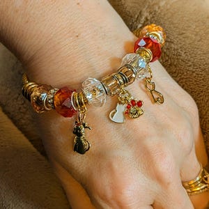 MEOW European beaded bracelet - Gold - - LadybugfeetDesigns -