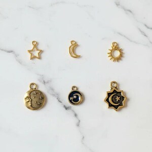Celestial Mini Charm Box - 6 pc., Gold - - LadybugfeetDesigns -