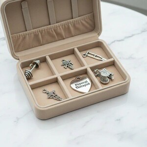 Physical Therapist Mini Charm Box - 6 pc., Silver - - LadybugfeetDesigns -