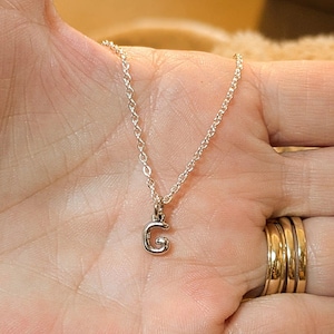 Mini Bubble Initial Necklace - Silver- 20 inch - - LadybugfeetDesigns -