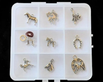 Horse Lover Charm Box - 9 pc., Silver