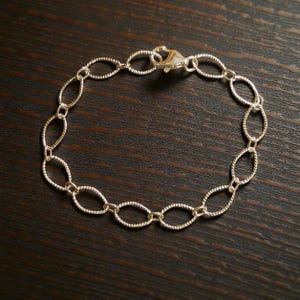 925 Sterling Silver Textured Charm Bracelet Base - D.i.y. - Build Your Charm Bracelet! - - LadybugfeetDesigns -