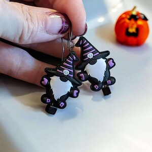 Gnome Halloween Earrings - - LadybugfeetDesigns -
