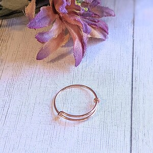 DESIGN YOUR Charm Ring, Adjustable Rose-Gold Filled charm dangle ring - - LadybugfeetDesigns -