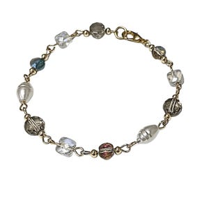 Romantic Crystal Pearl bracelet - - LadybugfeetDesigns -
