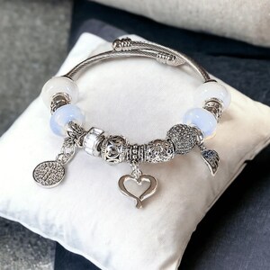 Easy Wrap Memorial Cuff Bracelet, Silver - - LadybugfeetDesigns -