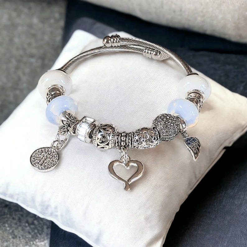 Easy Wrap Memorial Cuff Bracelet, Silver - - LadybugfeetDesigns -