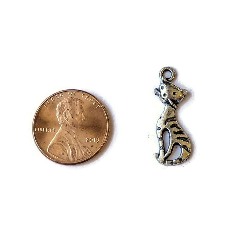 Tiger Striped Cat Charm - - LadybugfeetDesigns -