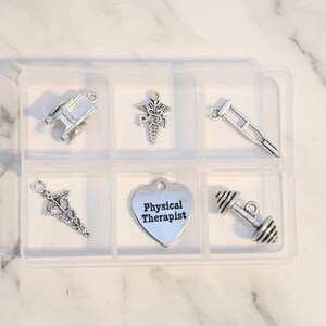 Physical Therapist Mini Charm Box - 6 pc., Silver - - LadybugfeetDesigns -