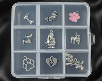 Dog Person Charm Box - 9 pc., Silver