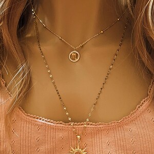 CZ Zodiac Symbol Necklace, Gold - 18 inch - - LadybugfeetDesigns -