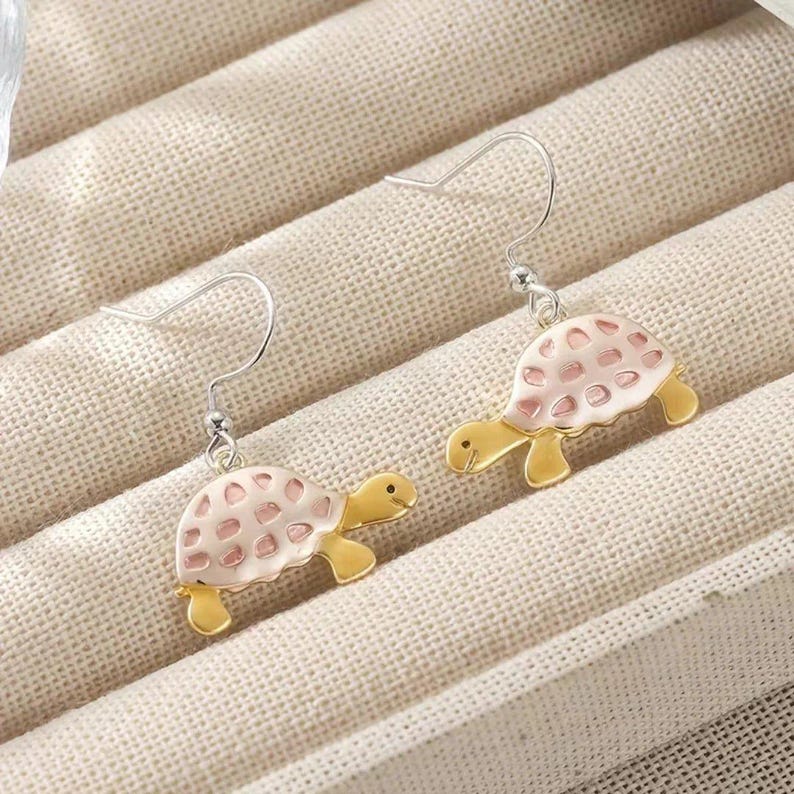Rustic Turtle Hook Earrings - - LadybugfeetDesigns -