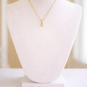 Mini Bubble Initial Necklace - Gold- 20 inch - - LadybugfeetDesigns -