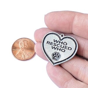 Large Who Rescued Who? Pendant - - LadybugfeetDesigns -